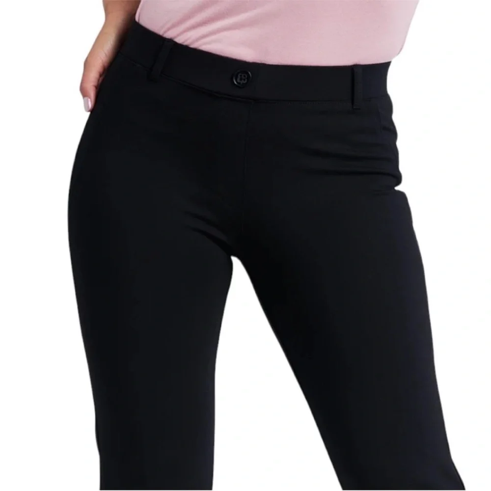 Betabrand Straight-Leg Classic Dress Pant Yoga Pant size Small Petite in Black